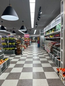Inside Newell Stores where Cream Terrazzo Polished Concrete floor tiles have been used